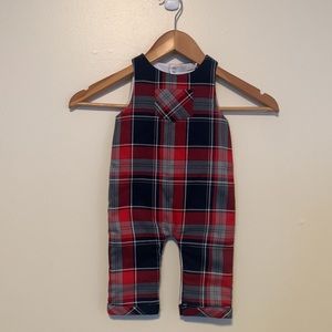 Baby Boy tartan plaid overall, Sz 6 months. NWT. Made by Patachou.